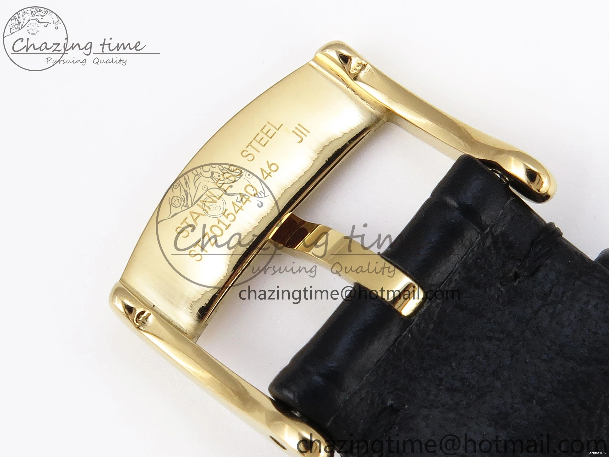 0124 WeatherProof De Ville Power Reserve YG MKF 1:1 Best Edition Black Dial on Black Leather Strap A 7758